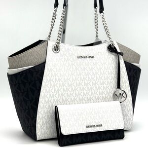 Michael Kors Jet Set Travel Chain Shoulder Bag & Trifold Wallet Matching Set